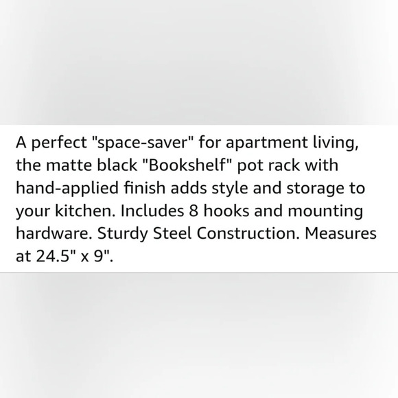 Old Dutch International Wall Mount "Bookshelf" Pot Rack w/Grid And 8 Hooks - Picture 5 of 6